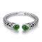 Камень нефрита Bangles 12x14mm самоцветов кабошона 925 стерлинговый серебряный овальный зеленый